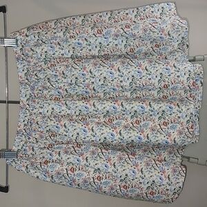 Gap Kids White Blue Pink Floral Bohemian Flowy Cotton Skirt Size 12 Regular